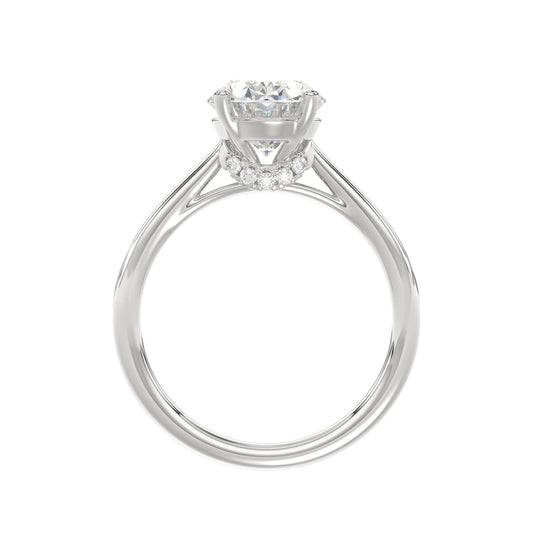 14K WHITE GOLD 4 1/2CT ROUND/OVAL DIAMOND LADIES BRIDAL SET (CENTER STONE OVAL DIAMOND 3.00CT)