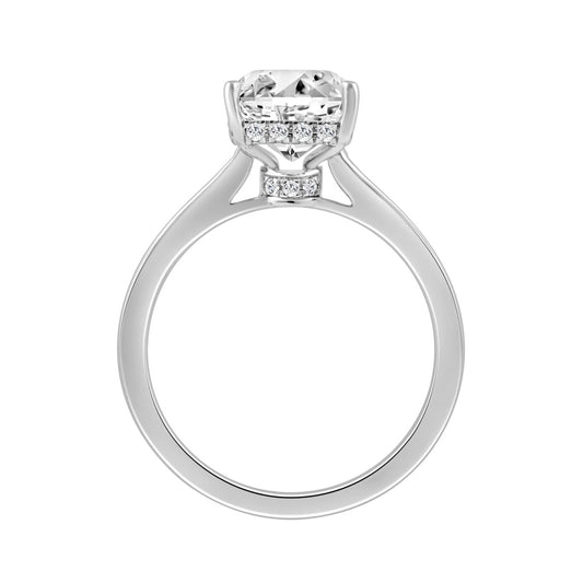 14K WHITE GOLD 3 1/2CT ROUND/BAGUETTE/RADIANT DIAMOND LADIES RING (CENTER STONE RADIANT DIAMOND 3CT)