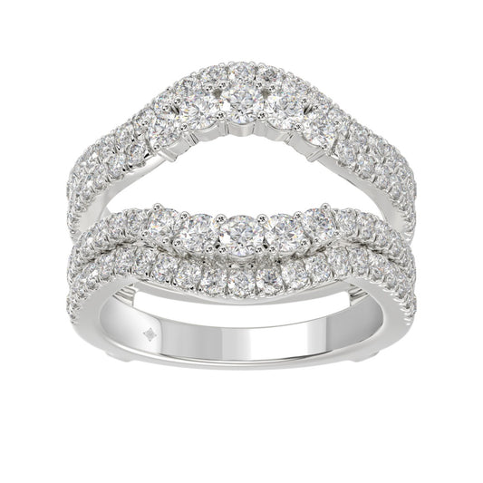 14K WHITE GOLD 1 1/4CT ROUND DIAMOND LADIES WRAP RING