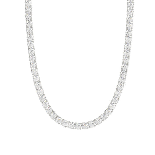 14K WHITE GOLD 10 1/3CT 18 INCH ROUND DIAMOND LADIES TENNIS NECKLACE