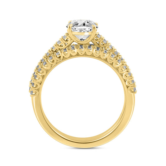 14K YELLOW GOLD 1 3/4CT ROUND DIAMOND BRIDAL SET (CENTER STONE ROUND DIAMOND 1CT)