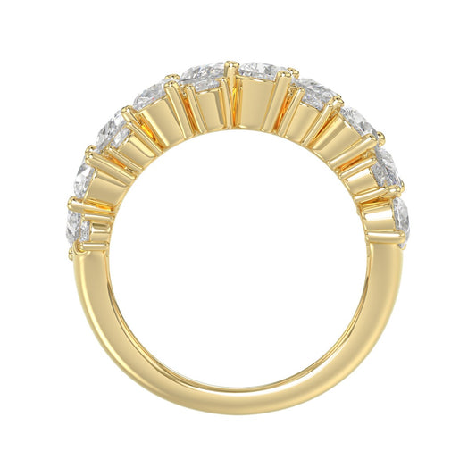 10K YELLOW GOLD 3.00CT ROUND/PEAR DIAMOND LADIES RING