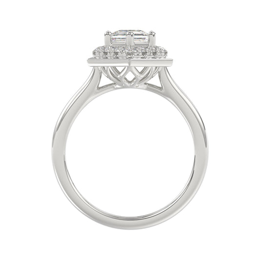 14K WHITE GOLD 1 1/4CT ROUND/HEXAGON DIAMOND LADIES RING