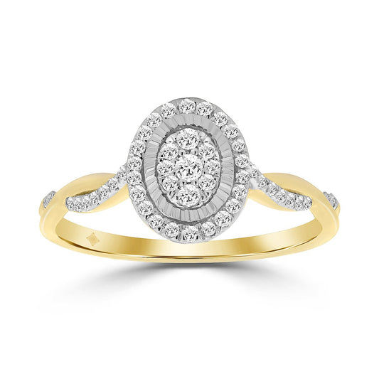 10K YELLOW GOLD 1/5CT ROUND DIAMOND LADIES RING