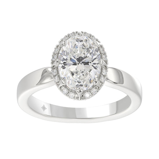 14K WHITE GOLD 2 1/4CT ROUND/OVAL DIAMOND LADIES RING