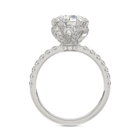 14K WHITE GOLD 2 1/2CT ROUND DIAMOND LADIES RING (CENTER STONE ROUND DIAMOND 2CT)