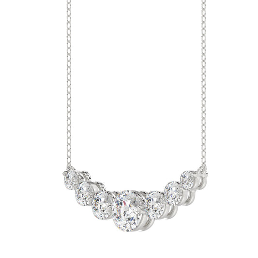 14K WHITE GOLD 1 3/4CT ROUND DIAMOND LADIES NECKLACE