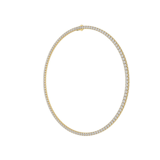 14K YELLOW GOLD 12.00CT ROUND DIAMOND MEN'S NECKLACE