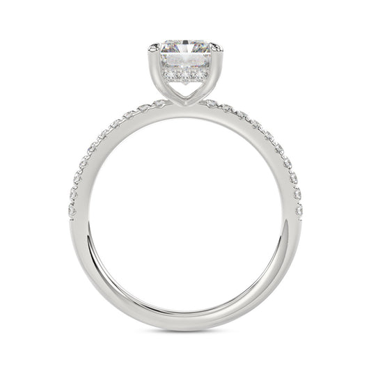14K WHITE GOLD 1 3/4CT ROUND/RADIANT DIAMOND LADIES RING (CENTER STONE RADIANT DIAMOND 1 1/2CT)