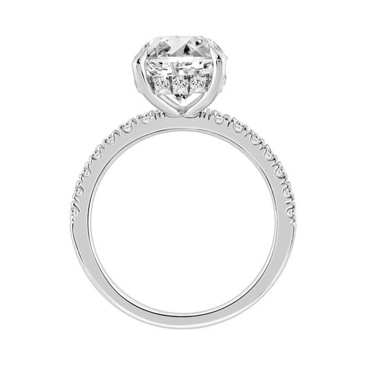 14K WHITE GOLD 3 1/2CT ROUND DIAMOND LADIES RING (CENTER STONE ROUND DIAMOND 3CT)