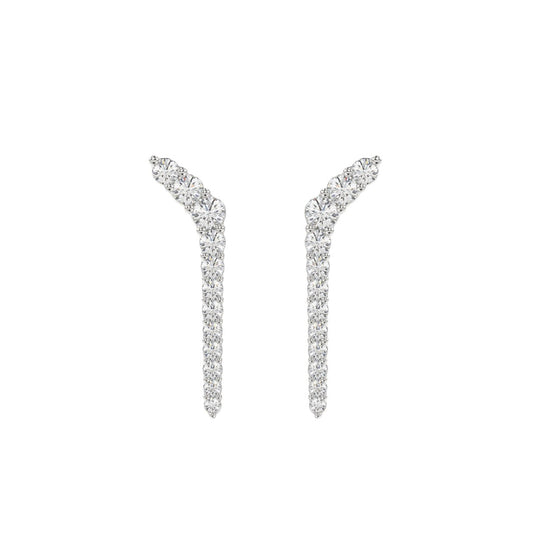 14K WHITE GOLD 1/2CT ROUND DIAMOND LADIES EARRINGS