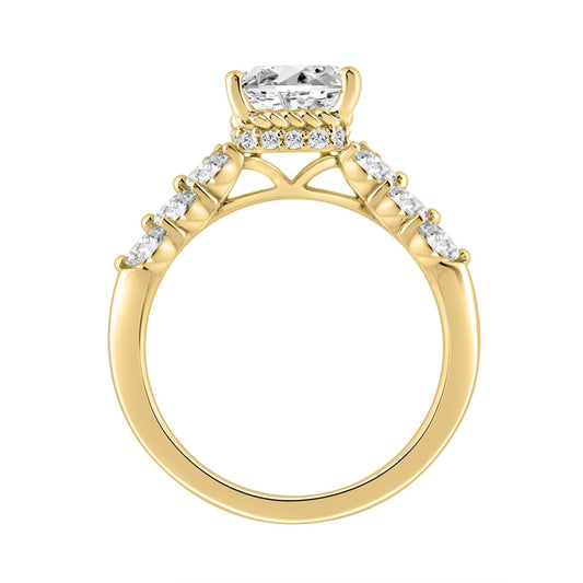 14K YELLOW GOLD 4.00CT ROUND/OVAL/MARQUISE DIAMOND LADIES RING (CENTER STONE OVAL DIAMOND 3CT)