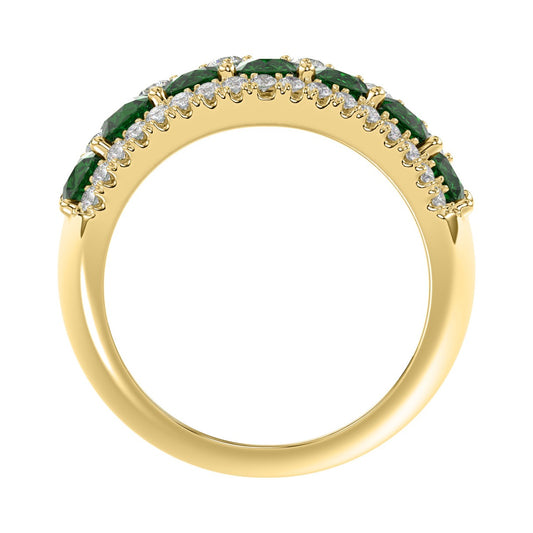 14K YELLOW GOLD 4.00CT ROUND DIAMOND LADIES RING (ROUND EMERALD DIAMOND 3 1/2CT)