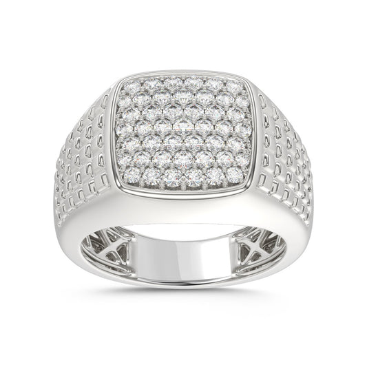 10K WHITE GOLD 1.00CT ROUND DIAMOND MEN'S RING