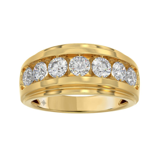 14K YELLOW GOLD 2.00CT ROUND DIAMOND MEN'S BAND