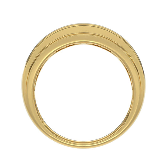 14K YELLOW GOLD 2.00CT ROUND DIAMOND MEN'S BAND