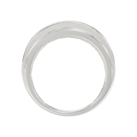 14K WHITE GOLD 3.00CT ROUND DIAMOND MEN'S BAND
