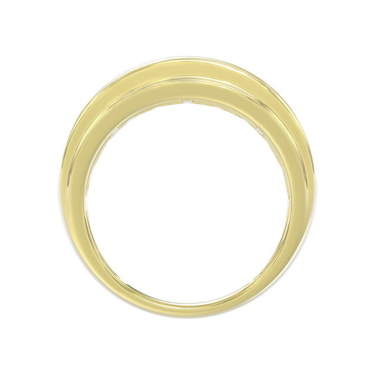 14K YELLOW GOLD 3.00CT ROUND DIAMOND MEN'S BAND