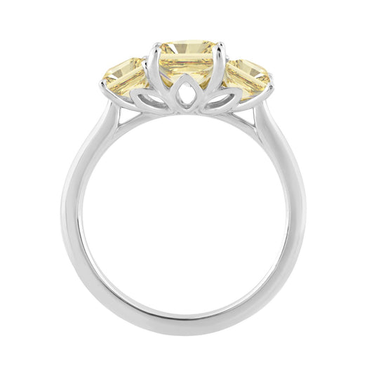 14K WHITE GOLD 2 1/2CT YELLOW RADIANT DIAMOND LADIES RING (CENTER STONE YELLOW RADIANT DIAMOND 1 1/2CT)