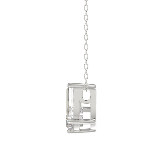 14K WHITE GOLD 7/8CT FANCY CUT ALPHABET DIAMOND LADIES PENDANT WITH CHAIN