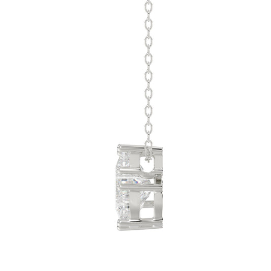 14K WHITE GOLD 1 3/4CT FANCY CUT ALPHABET DIAMOND LADIES PENDANT WITH CHAIN