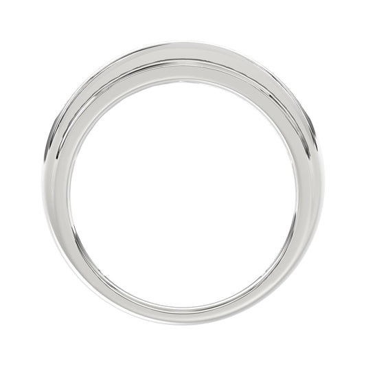 14K WHITE GOLD 1.00CT ROUND DIAMOND MEN'S BAND