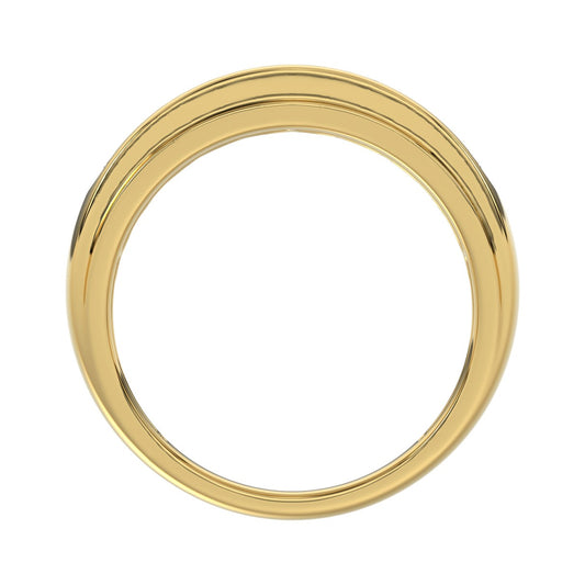 14K YELLOW GOLD 1.00CT ROUND DIAMOND MEN'S BAND