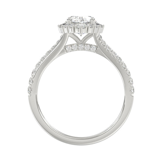 14K WHITE GOLD 2.00CT ROUND/OVAL/BAGUETTE DIAMOND LADIES RING