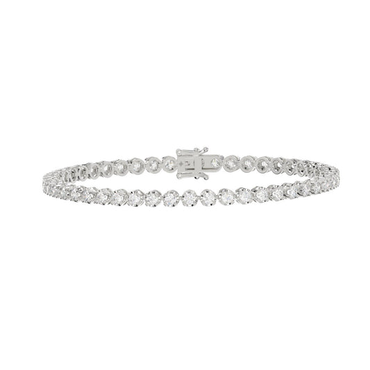 10K WHITE GOLD 4.00CT ROUND DIAMOND LADIES BRACELET