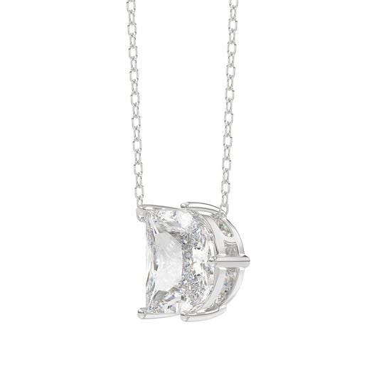 10K White Gold Diamond Initial “D” Pendant 2 1/3CT Fancy Cut Ladies Alphabet Charm with Chain