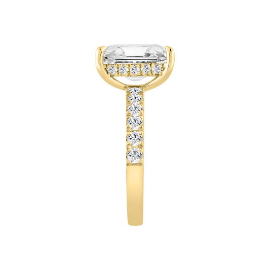 14K YELLOW GOLD 4 3/4CT ROUND/RADIANT DIAMOND LADIES RING (CENTER STONE RADIANT DIAMOND 4CT)