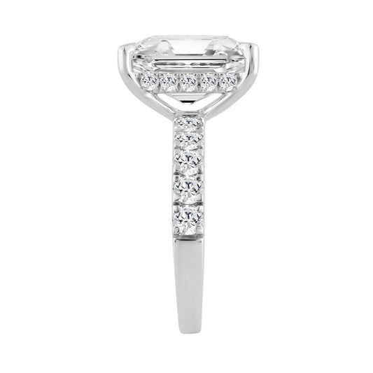 14K WHITE GOLD 6.00CT ROUND/RADIANT DIAMOND LADIES RING (CENTER STONE RADIANT DIAMOND 5CT)