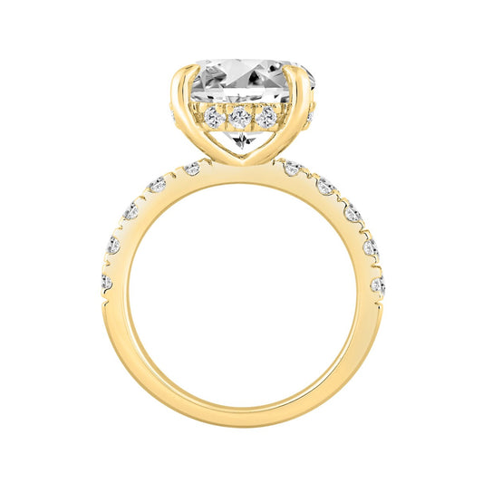 14K YELLOW GOLD 6.00CT ROUND DIAMOND LADIES RING (CENTER STONE ROUND DIAMOND 5CT)