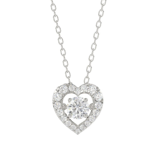 10K WHITE GOLD 3/4CT ROUND DIAMOND LADIES PENDANT WITH CHAIN (CENTER STONE ROUND DIAMOND 1/2CT)