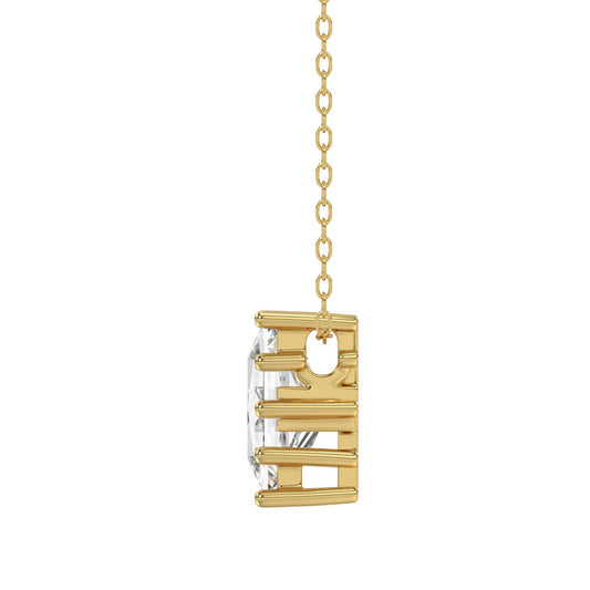 14K YELLOW GOLD 1 1/2CT FANCY CUT ALPHABET DIAMOND LADIES PENDANT WITH CHAIN