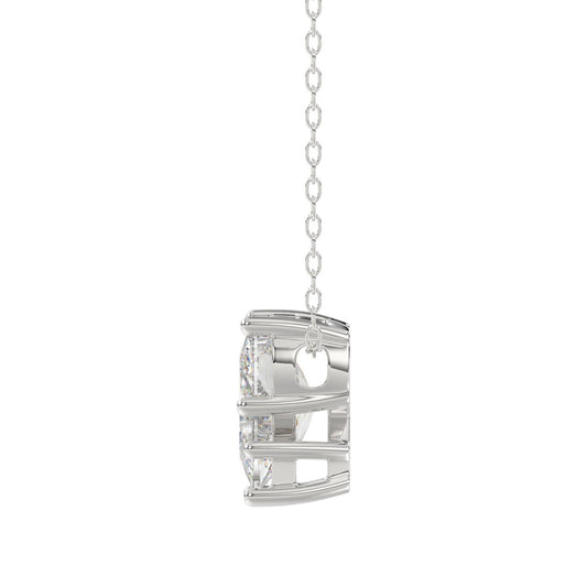 14K WHITE GOLD 1 5/8CT FANCY CUT ALPHABET DIAMOND LADIES PENDANT WITH CHAIN
