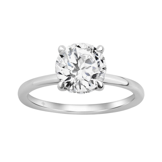 14K WHITE GOLD 2.00CT ROUND DIAMOND LADIES RING (CENTER STONE ROUND DIAMOND 2CT)
