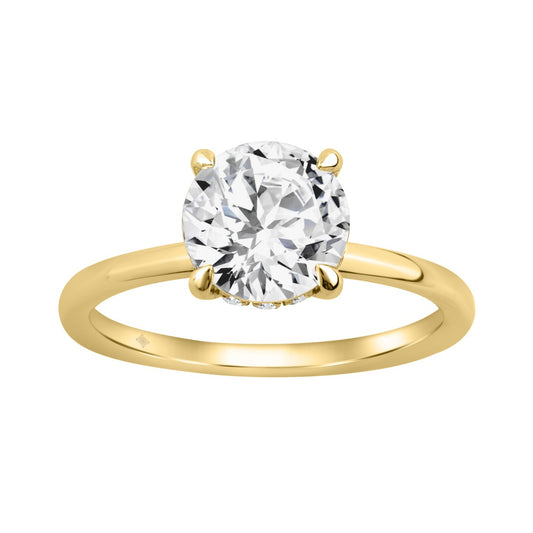 14K YELLOW GOLD 2.00CT ROUND DIAMOND LADIES RING (CENTER STONE ROUND DIAMOND 2CT)
