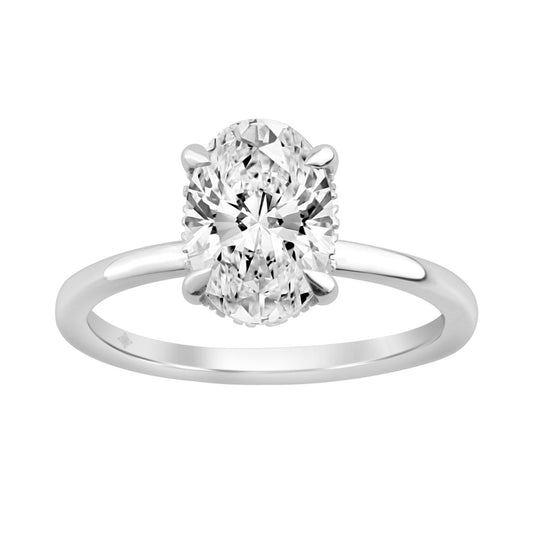 14K WHITE GOLD 2.00CT OVAL/ROUND DIAMOND LADIES RING (CENTER STONE OVAL DIAMOND 2CT)
