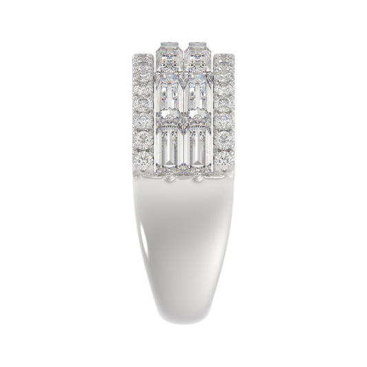 14K WHITE GOLD 1 1/4CT ROUND/BAGUETTE DIAMOND LADIES BAND