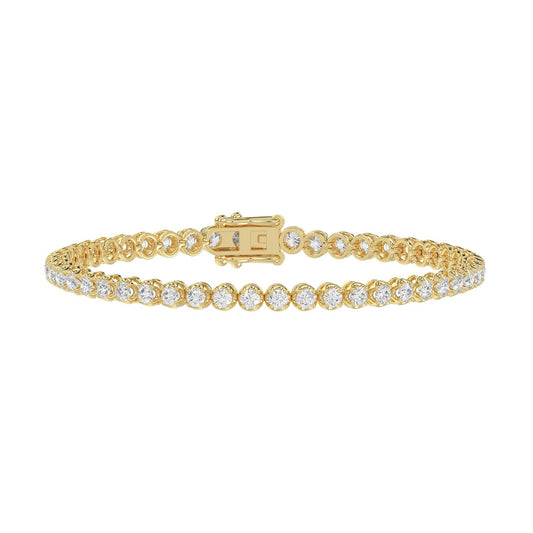 14K YELLOW GOLD 3.00CT ROUND DIAMOND LADIES BRACELET