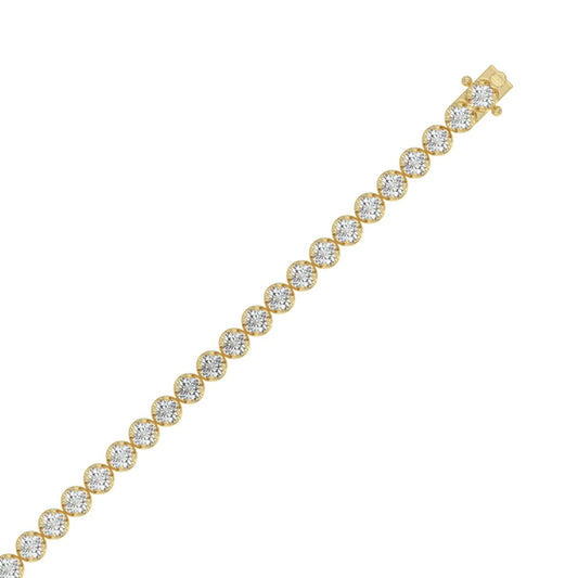 14K YELLOW GOLD 5.00CT ROUND DIAMOND LADIES BRACELET