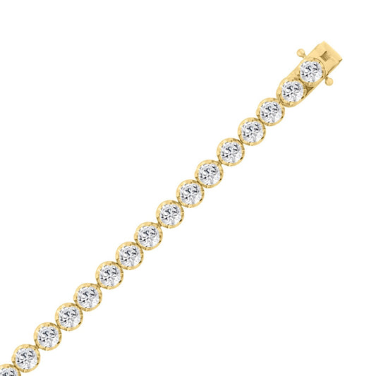 14K YELLOW GOLD 9.00CT ROUND DIAMOND LADIES BRACELET