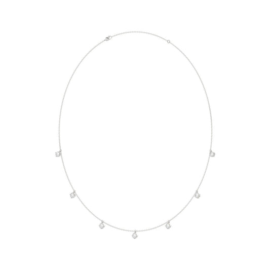 14K WHITE GOLD 1.00CT ROUND/PEAR/MARQUISE/OVAL DIAMOND LADIES NECKLACE