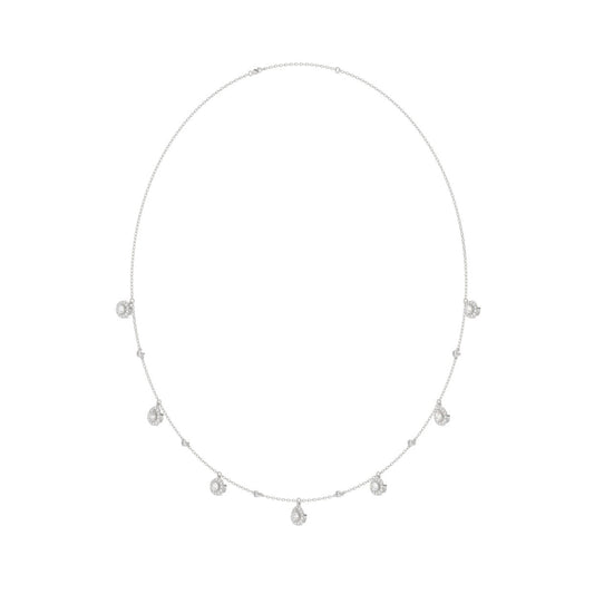14K WHITE GOLD 1.00CT ROUND/PEAR DIAMOND LADIES NECKLACE