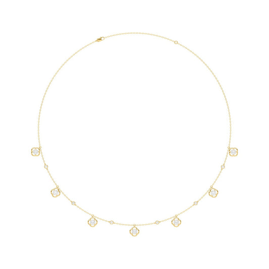 14K YELLOW GOLD 1 1/2CT ROUND DIAMOND LADIES NECKLACE
