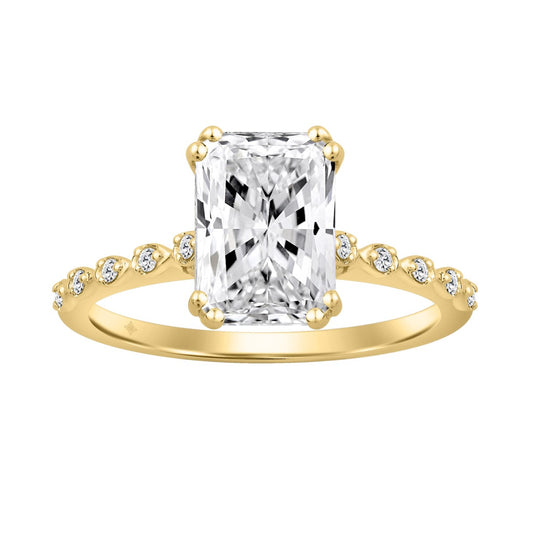 14K YELLOW GOLD 3.00CT ROUND/RADIANT DIAMOND LADIES RING (CENTER STONE RADIANT DIAMOND 3CT)