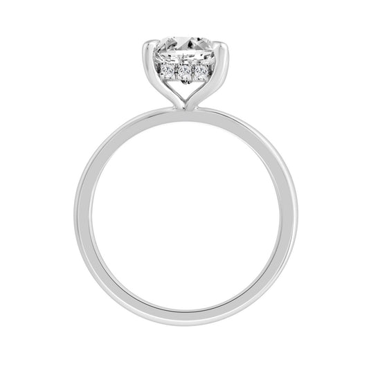 14K WHITE GOLD 2.00CT ROUND/CUSHION DIAMOND LADIES RING (CENTER STONE CUSHION DIAMOND 2CT)
