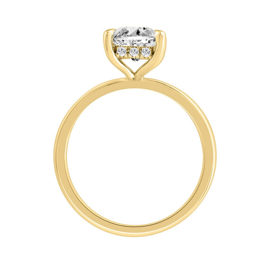 14K YELLOW GOLD 2.00CT ROUND/CUSHION DIAMOND LADIES RING (CENTER STONE CUSHION DIAMOND 2CT)