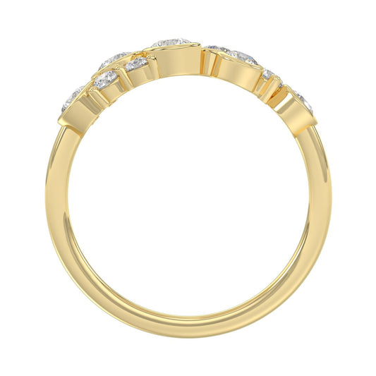 Classic 10K Yellow Gold Round Lab Grown Diamond Ladies Fashion Ring 3/4Ct (Color F-G -Clarity Vs1/Vs2)
